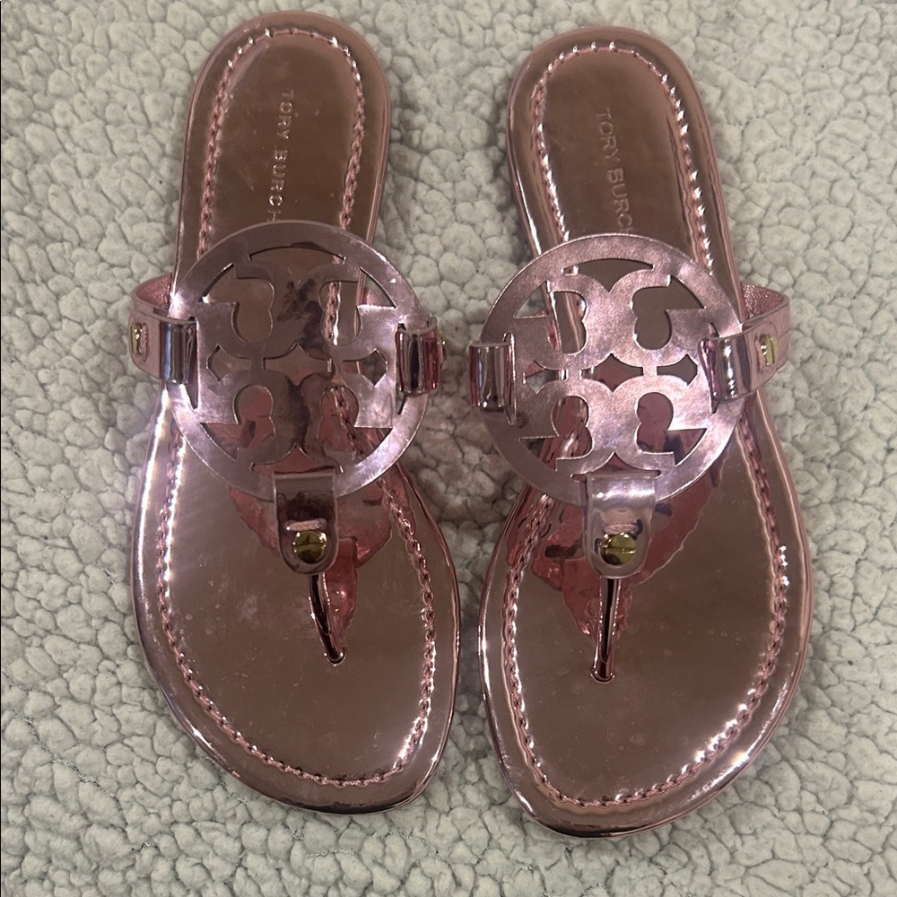Tory Burch Metallic Pink Sandals